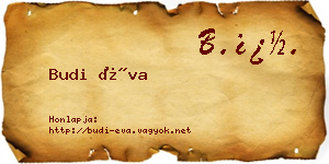 Budi Éva névjegykártya